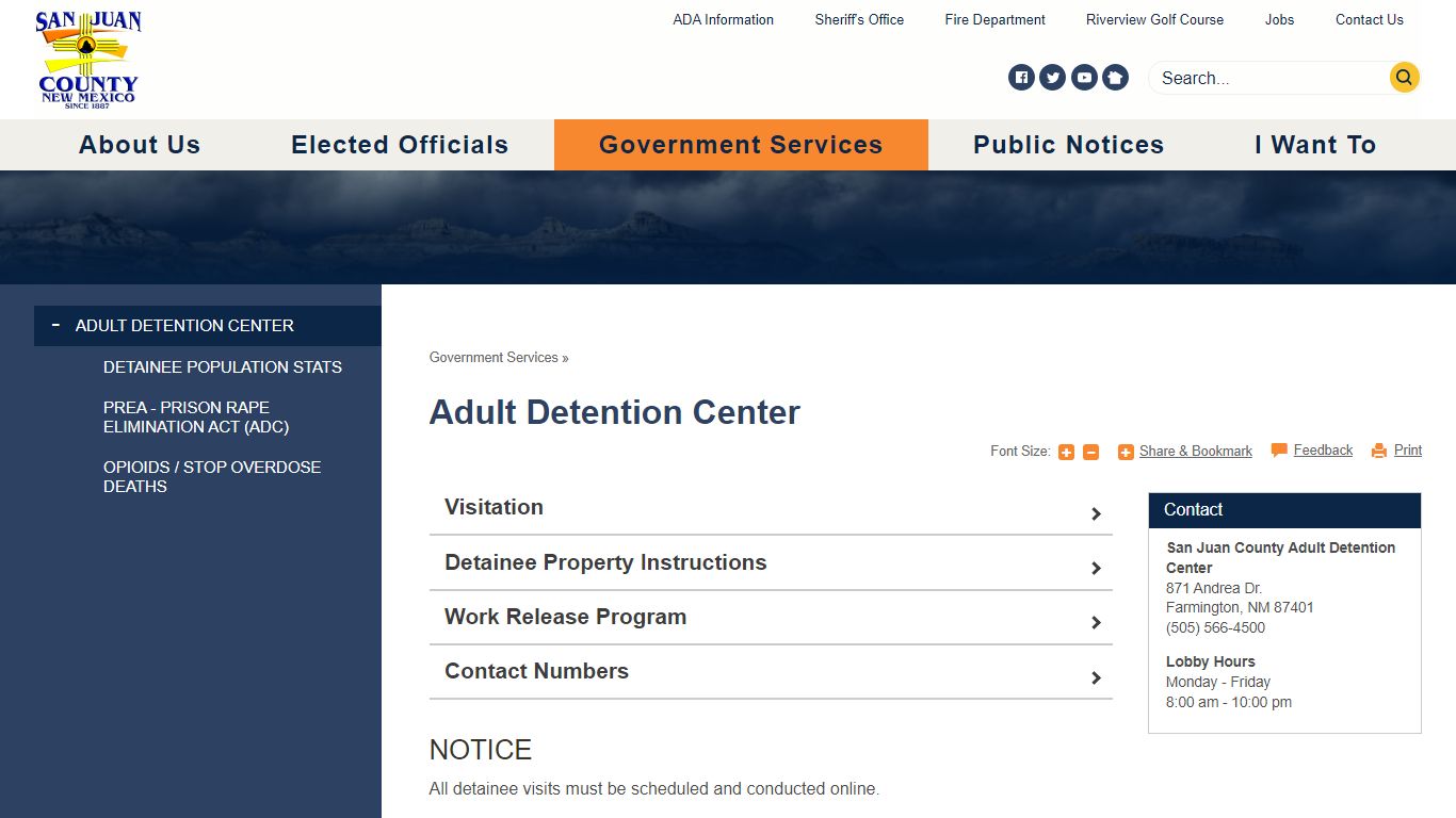 Adult Detention Center | San Juan County, NM
